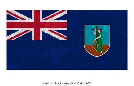 Montserrat flag, official colors and proportion. Vector illustration.