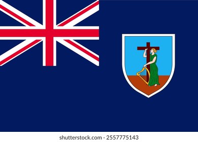 Montserrat flag, official colors and proportion correctly. National Montserratian flag. Vector illustration