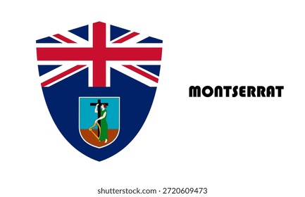 Bandera de Montserrat en forma de escudo (placa)