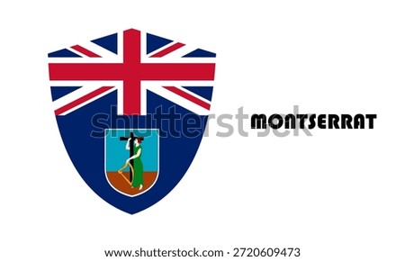 Montserrat flag in shield shape (badge)
