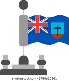 Montserrat Flat Style Icon Design