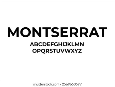 Montserrat font for logo and headline. Isolated vector typeset