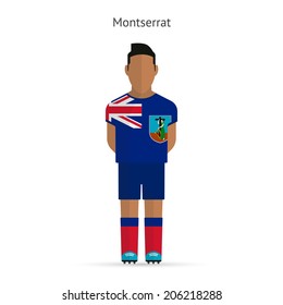 Montserrat football player. Soccer uniform. Vector illustration.