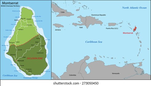 Montserrat is an island which is a British Overseas Territory in the Caribbean