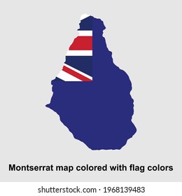 Montserrat map colored with flag colors isolated vector illustration