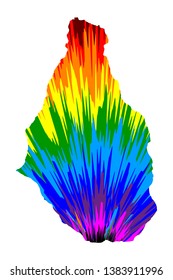 Montserrat - map is designed rainbow abstract colorful pattern, Montserrat island map made of color explosion,