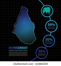 Montserrat  map infographic design template