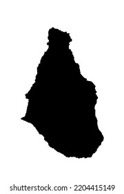 Montserrat Map Vector Silhouette Illustration Isolated On White Background. Caribbean Island, British Territory.