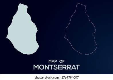 Montserrat vector map silhouette isolated.Abstract design, High detailed silhouette illustration. Full Editable Montserrat map vector file.