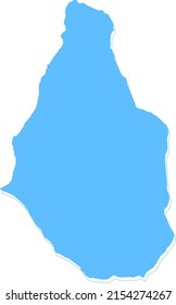 Montserrat vector map.Hand drawn minimalism style.