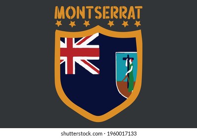 Montserrat vintage flag design vector