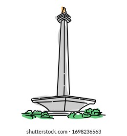 monas tower stock vectors images vector art shutterstock https www shutterstock com image vector monumen nasional monas indonesian monument landmark 1698236563