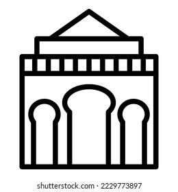 Monument building icon outline vector. Skyline city. Casablanca landscape