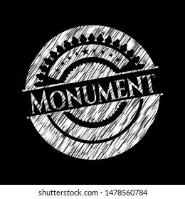 Monument chalkboard emblem. Vector Illustration. Detailed.