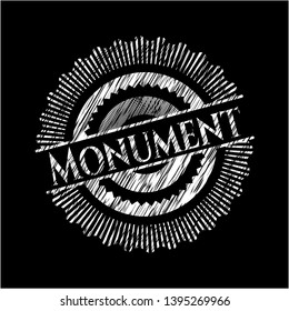 Monument with chalkboard texture. Vector Illustration. Detailed.