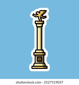 monument editable cartoon style sticker vector