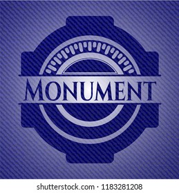 Monument emblem with jean texture
