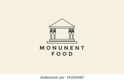 monument food lines logo vector icon symbol graphic design illustration