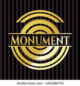 Monument golden badge or emblem. Vector Illustration. Detailed.