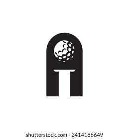 monument golf ball logo design minimalist.