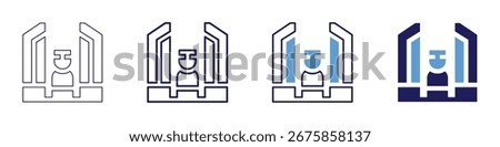 Monument icon in 4 different styles. Thin Line, Line, Bold Line, Duotone. Duotone style. Editable stroke.