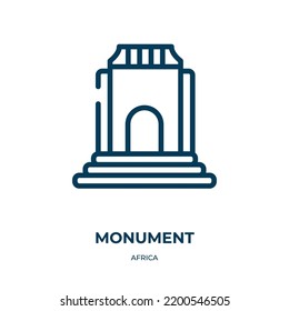 Monument icon. Linear vector illustration from africa collection. Outline monument icon vector. Thin line symbol for use on web and mobile apps, logo, print media.