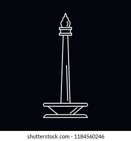 Monument icon. Outline illustration of Monument vector icon for web and advertising isolated on black background. Element of culture and traditions