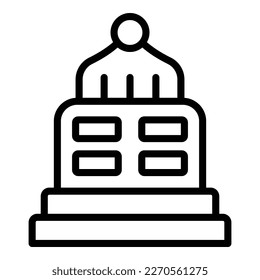Monument icon outline vector. Myanmar day. Sky promotion