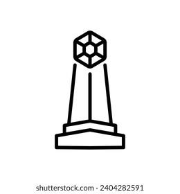 monument icon vector in line style