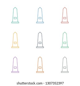 monument icon white background. Editable line monument icon from architecture. Trendy monument icon for web and mobile.