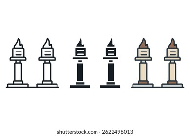 monument icons isolated on White Background. Flat style design
