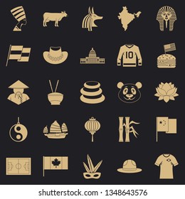 Monument icons set. Simple set of 25 monument vector icons for web for any design