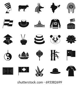 Monument icons set. Simple set of 25 monument vector icons for web isolated on white background