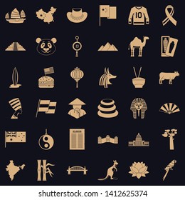 Monument icons set. Simple style of 36 monument vector icons for web for any design