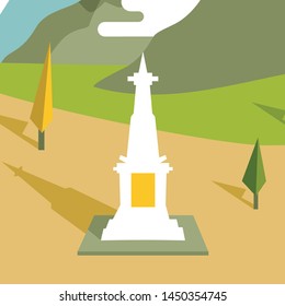 Monument of Indonesia. Traditional monument and culture. Can be used for web pages, identity style, vector or low pol