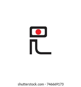 monument with japans flag symbol logo vector 
