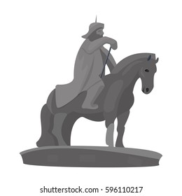 The monument to the military of Mongolia on horseback.The statue stands in Mongolia.Mongolia single icon in cartoon style vector symbol stock illustration.