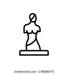 Monumento, icono del museo. Línea simple, contorno de elementos vectoriales de iconos de cosas históricas para ui y ux, sitio web o aplicación móvil