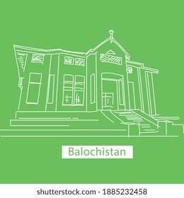 Monument Pakistan Beautiful at Ziarat.
Vector illustration.