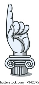 Monumento al Dedo señalador. Dibujo de historietas