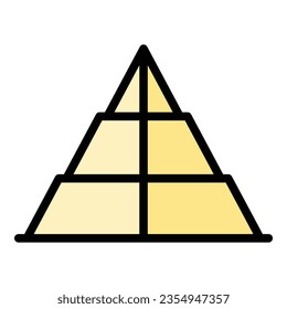 Monument pyramid icon outline vector. Ancient desert. Giza landscape color flat