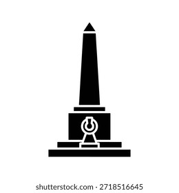 Silhueta do monumento ícone histórico da estrutura memorial