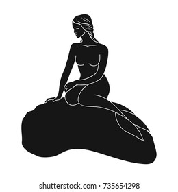 Monument, single icon in black style.Monument, vector symbol stock illustration web.