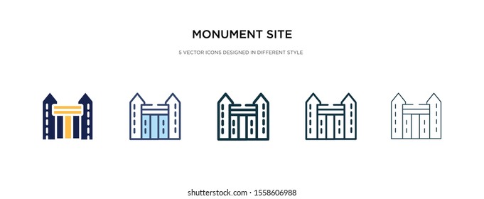 monument site icon in different style vector illustration. two colored and black monument site vector icons designed in filled, outline, line and stroke style can be used for web, mobile, ui