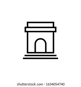 Monument site icon in linear, outline style isolated on white background 