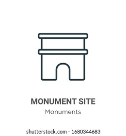 Monument site outline vector icon. Thin line black monument site icon, flat vector simple element illustration from editable monuments concept isolated stroke on white background