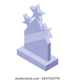 Monumento com estrelas comemorando heróis em um pedestal