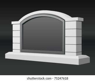 Monument Stone Sign. Vector Illustration Eps 10.