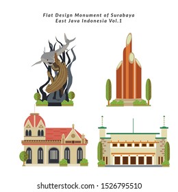 Monument of surabaya east java indonesia vol 1 - flat design