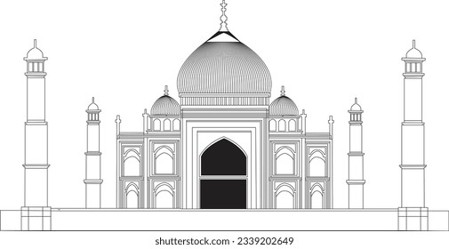 monument taj mahal vector illustration